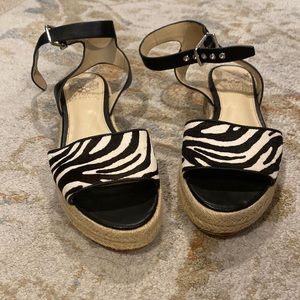 Vince Camuto zebra espadrille sandals